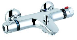 China Contemporary Thermostatic Bathroom Taps Chrome Finish with Two Handles wholesale