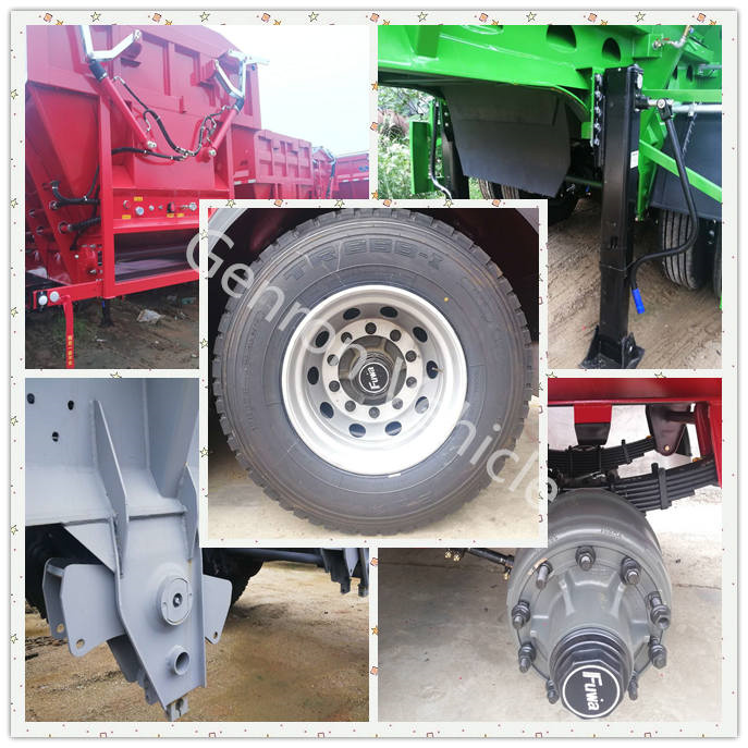 Used to Delivery Carbon 3 Axles Crawler Dump Semitrailer Genron Brand Export To Mayanmar, Algeria, Dubai