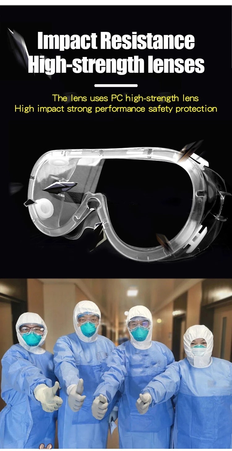 Protective Medical Disposable Products Anti Fog Safety Glasses Clear Color