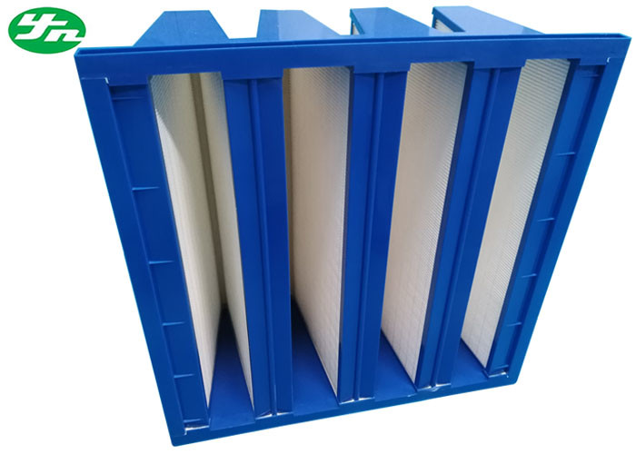 0.5um 60% High Efficiency Particulate Air Filter W Shape V Bank Type