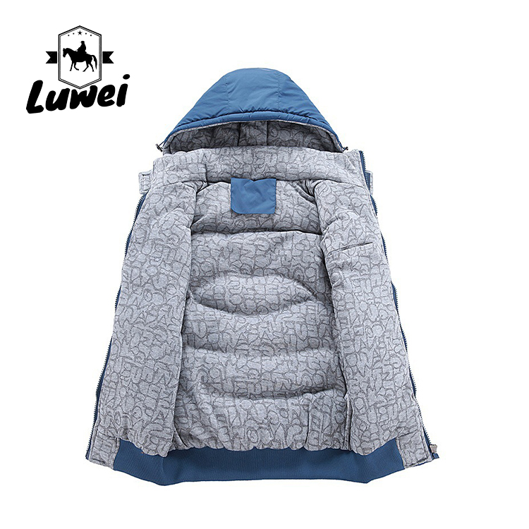 China Custom Utility Warm Thick Waistcoat Utility Cotton Stand Collar Zipper Male Quilted Dress Vest Men with Hoodie