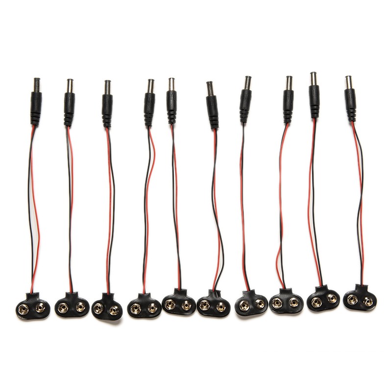 Experimental 9V Battery Snap Connector Wire Harness 18cm Rubber Soft Shell