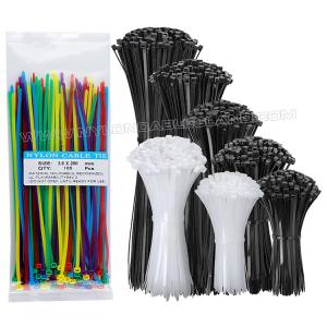 China Cable Ties 200mmx3.6 Plastic Wire Cable Tie Strap, Ø3~50mm Adjustable Nylon PA66 Zip Tie Wrap (40lbs/18kgs) for Outdoor wholesale