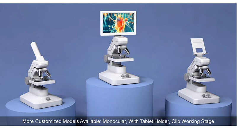 OPTO-EDU A33.5130 Digital Microscope with LED Lights Triple Nosepiece and 8MP Camera