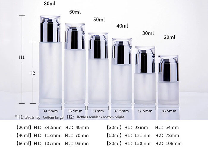 Round Cosmetic Glass Bottles / Glass Lotion Bottles With Pump