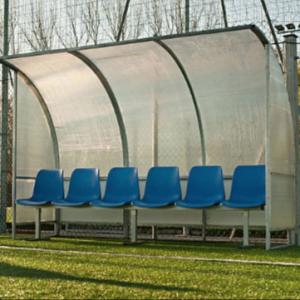 China 4 Seats Outdoor Soccer Team Shelter , Substitute Soccer Benches With Cover wholesale