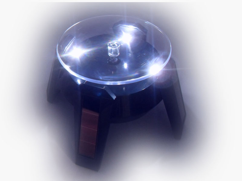 Solar turntable display with light, Solar light turntable display