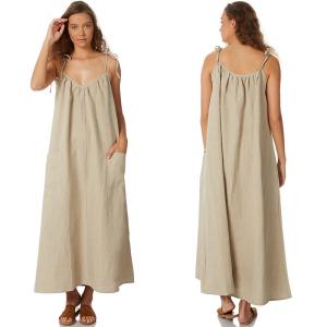 China Women 100% Linen Old Fashion Maxi Dress wholesale
