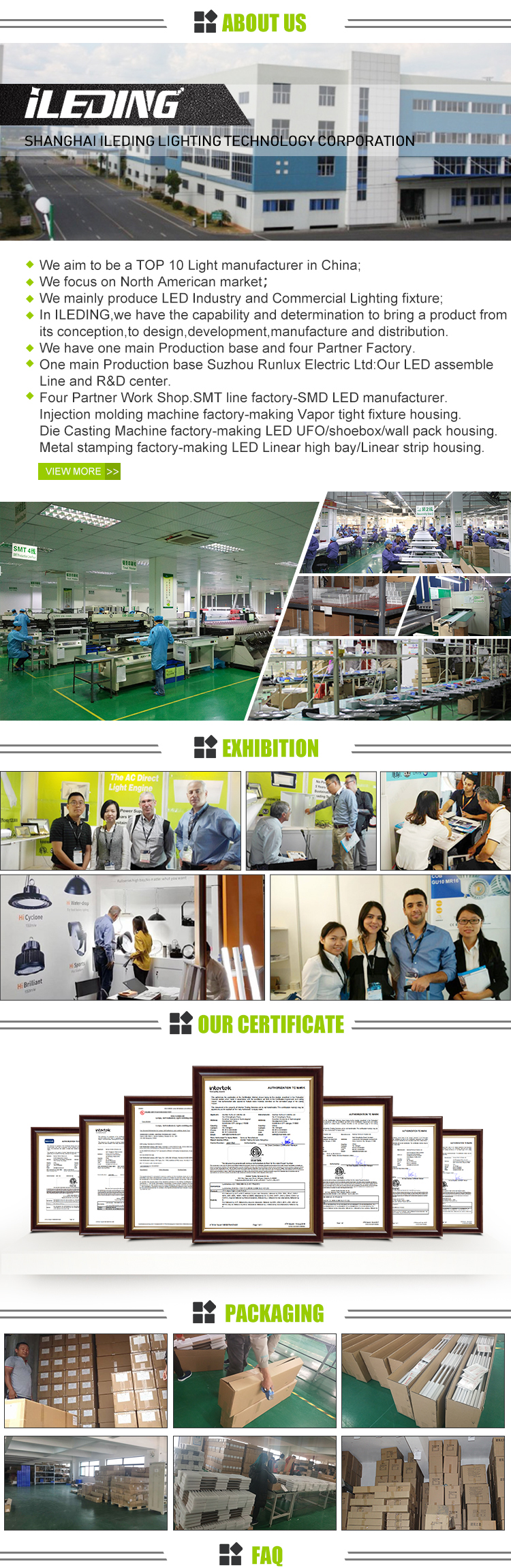 Supermarket Office Linear Wraparound Ceiling LED Wraparound Light 2FT 4FT 8FT 35W IP65