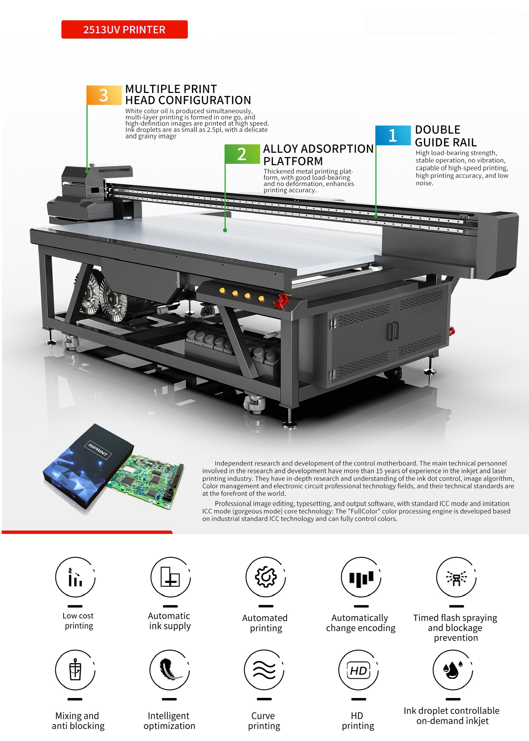 Inkjet Printer Plate Type Xp600 Large Format Ecosolvent Eco Solvent Printer 1.8m for Sticker and Flex Banner Production