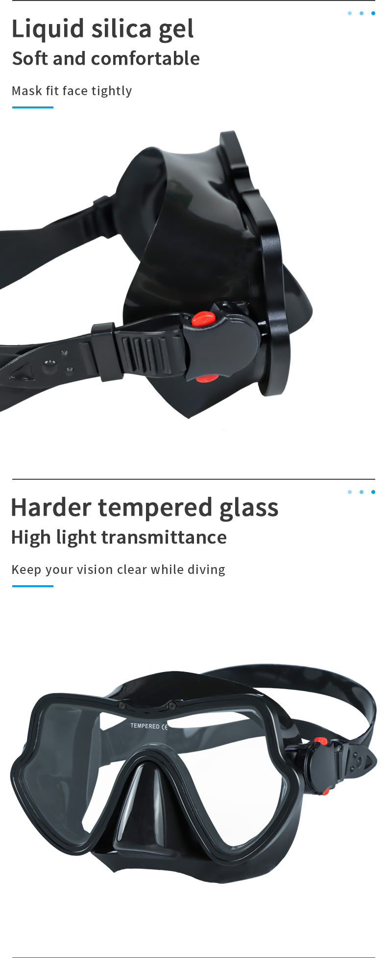 Underwater Diving Training Panoramic Snorkel Mask Goggles Waterproof