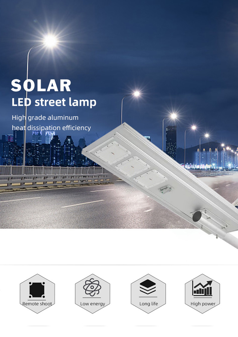 Solar Wide Aluminum Street Light 3 Heads 150W 900x320x50mm