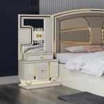 Wholesale Price King Size Double Leather Bed Suite Master Room Home White Full