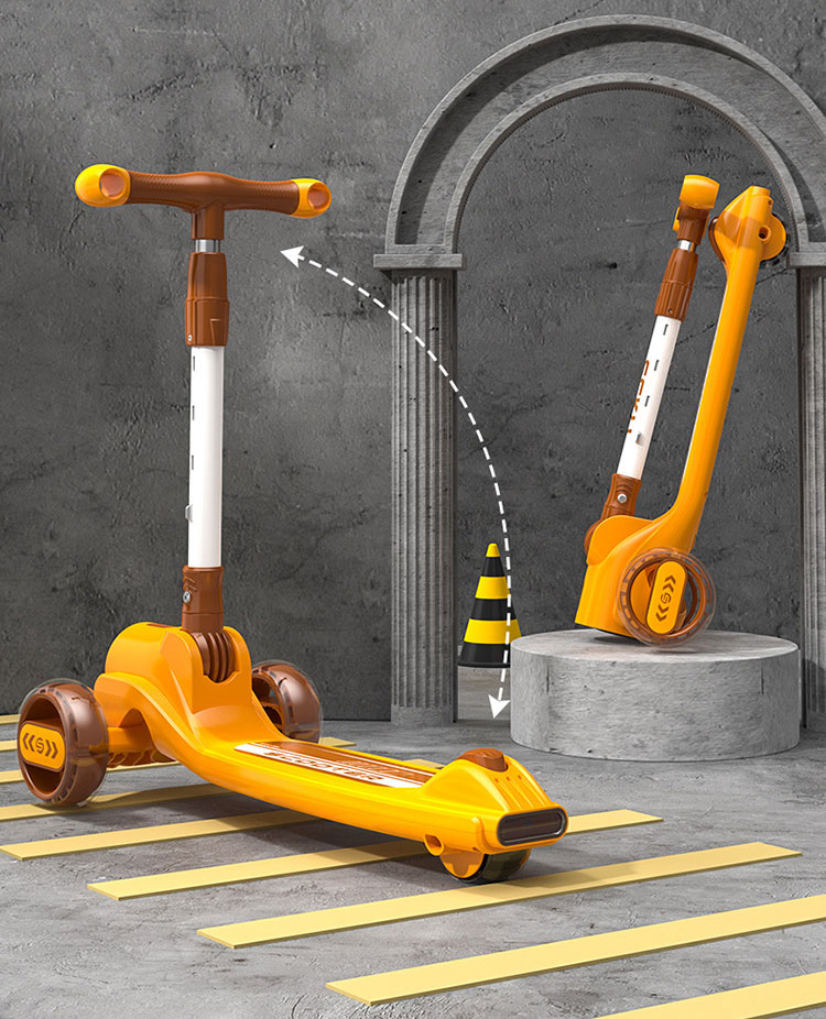 Collapsible Scooter for Kids Ages 3-12 Adjustable Height Four Wheels Max Load 200 LBS