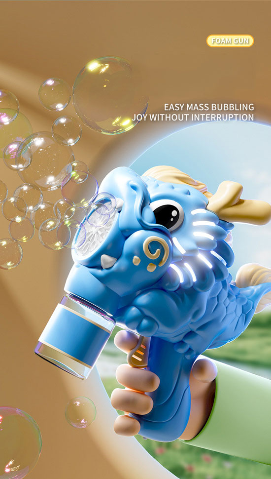 Light and Sound Musical Bubble Wand Durable Automatic Bubble Blower for Unisex Kids