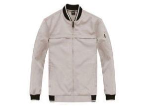 China Beige Cotton Men's Bomber Jackets Knitted Ribbed Cuffs / Flight Jackets For Men wholesale