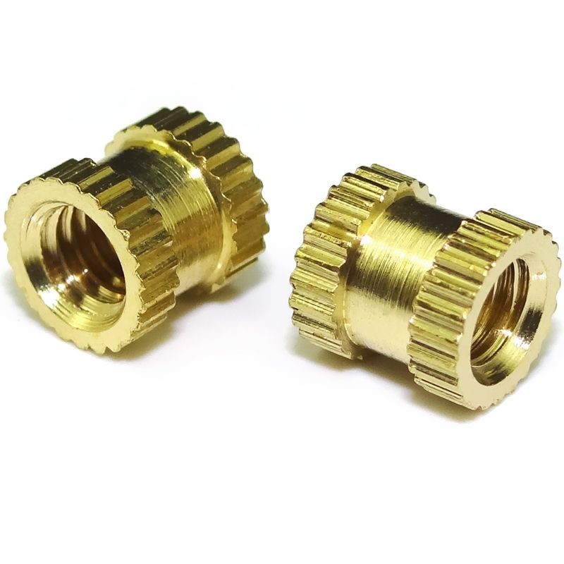 M6 C3604 Brass Knurled Threaded Inserts For Plastic Molding Furniture Insert Nuts