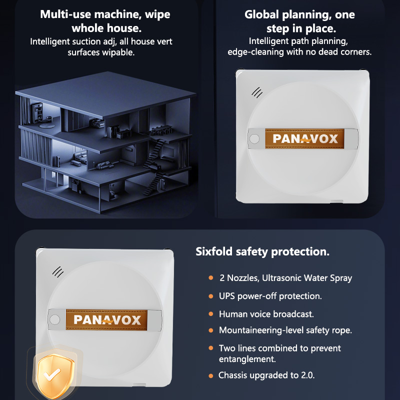 Square Window Robot Cleaner with Power-off Protection and English Operating Language