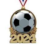 Custom Soccer Medals Engravable / Gold Football Medal with Free Lanyard