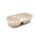 Two Compartment Biodegradable Container 25OZ Sugarcane Bagasse Clamshell Take