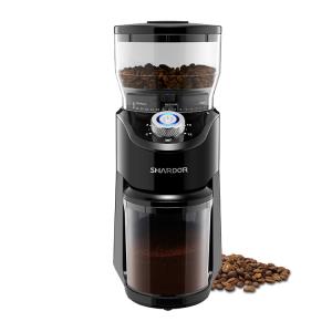 China 220 Volt Shardor Conical Burr Coffee Grinder 150W Stainless Steel with LED Light wholesale