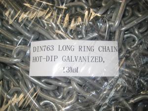 China DIN 763 long ring chain hot dip galvanized 13mm wholesale