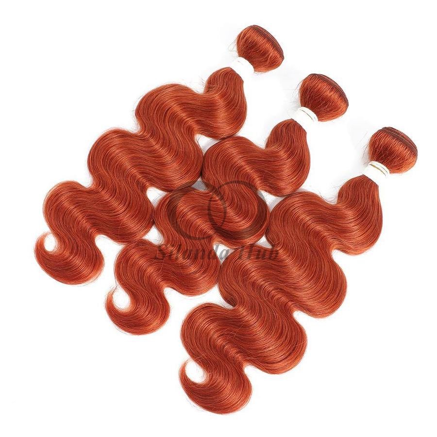Ginger Orange Body Wave Remy Human Hair Bundles Sew In Weave Bundles Brazilian Bundle Deals