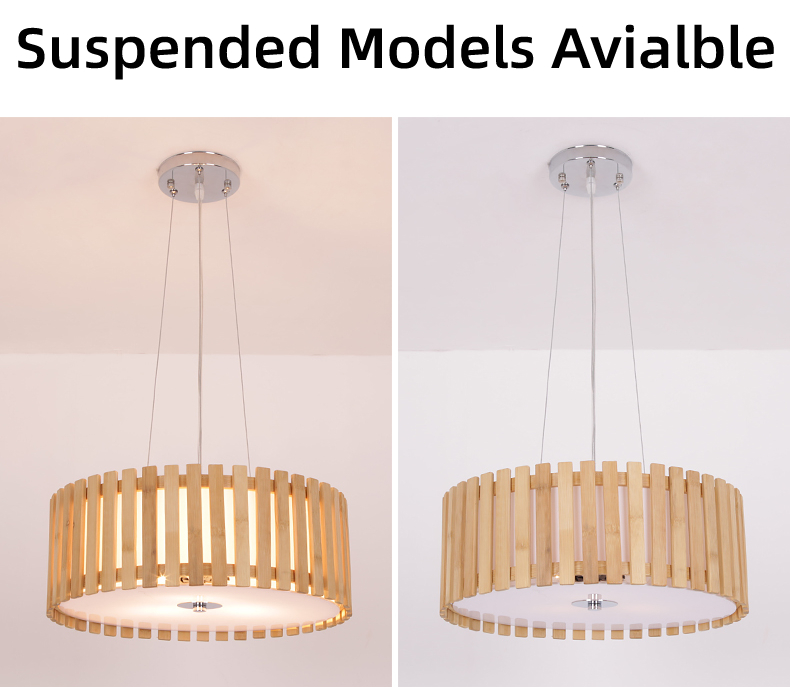Modern Natural Wooden Ceiling Lamp for Bedroom Rubber Round Wooden ceiling lamp(WH-WA-48)