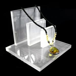 China Luxury Brushed Finishing Acrylic Jewelry Display Stand for Necklaces Earrings Bracelets wholesale
