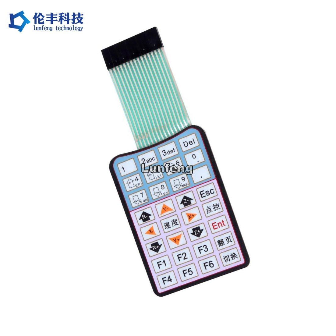 PET Flat Membrane Switch , Matrix Electronic Membrane Keypad Panel