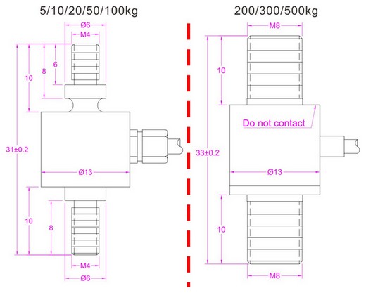 Miniature Inline Load Cell 50kg