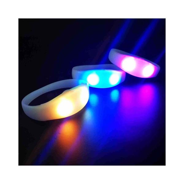 LED FlashingSilicone Bracelet Sensor Sound Activated Light Up Wristband Sound