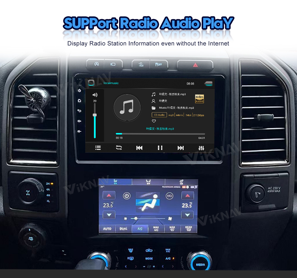 LCD Multimedia Ford Android Radio With AC Screen Car Climate Control Year 2015-2021