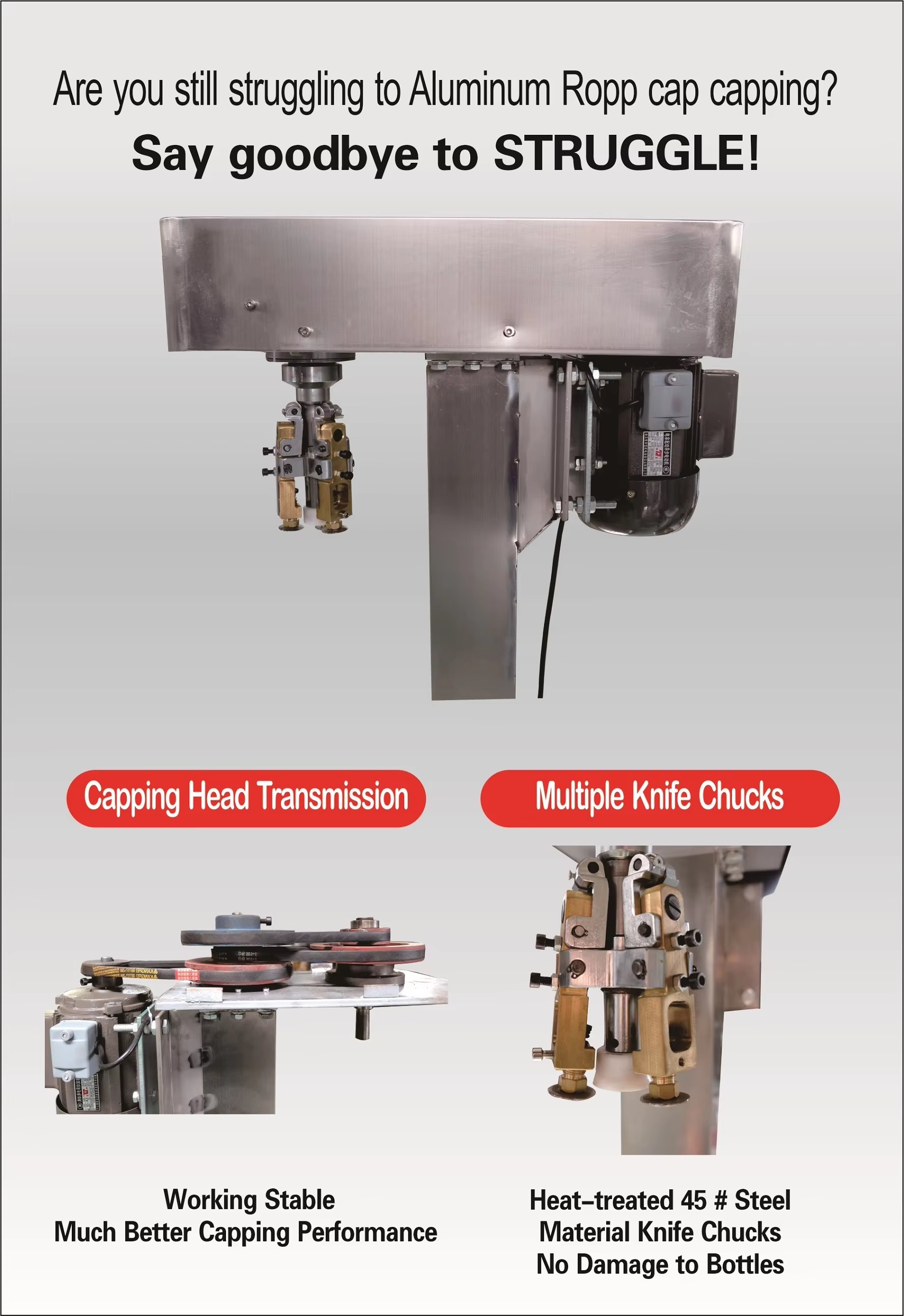 Electric Beer Glass Bottle Cap Capper Aluminum Lid Capping Equipment Manual Ropp Cap Sealing Machine