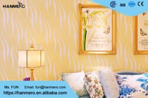 China Yellow Soft Breathable Non Woven Wallpaper / House Decoration Wallpaper wholesale