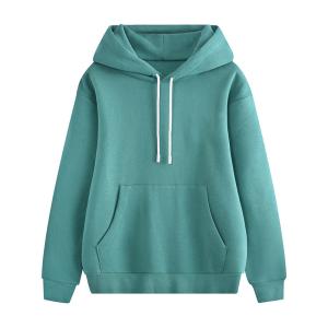 China Pure Green Cotton Spandex Hoodie Autumn Fuzzy Oversized Pullover wholesale
