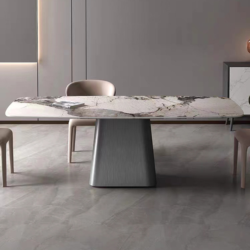 European Style Marble Dining Table Set Luxury 4 6 People Dining Table And Chair