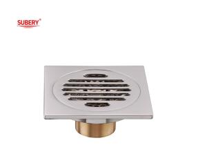 China Bathroom OEM Floor Waste Drain Brass Body Brass Cover wholesale
