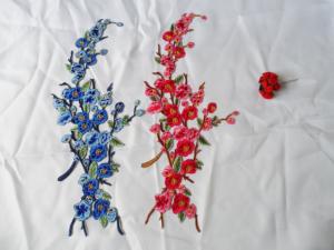 China Hot Fix Motif Wintersweet Embroidery Lace Flower wholesale