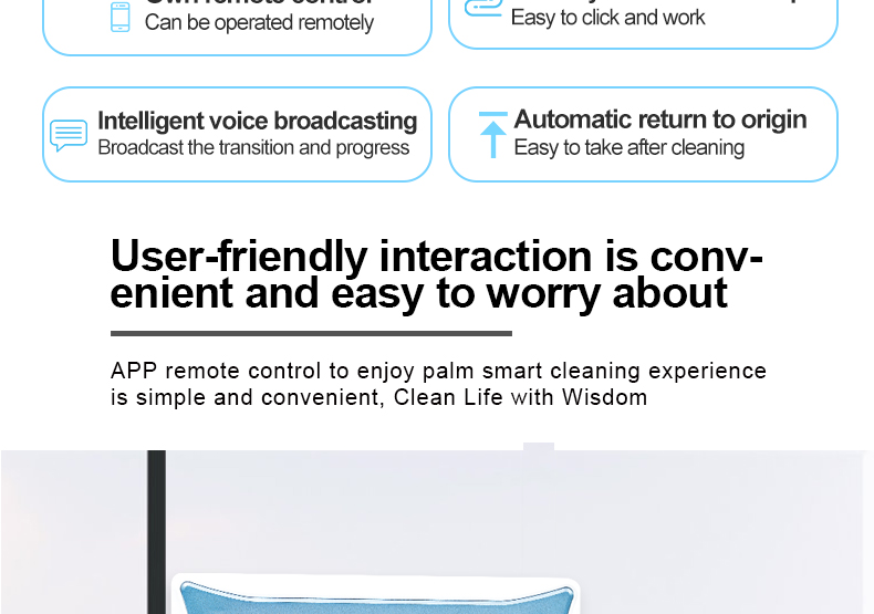 Custom Label Dual Ultrasonic Spray Glass Window Cleaner Robot for Smart Home Cleaning
