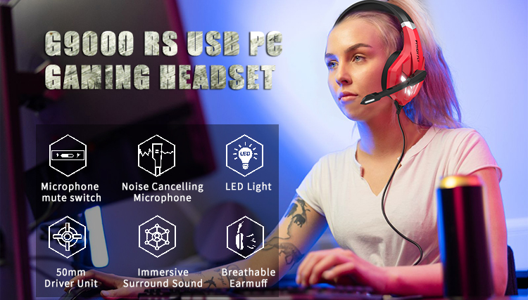 Rgb Usb Wired Gaming Headphones Stereo 7.1 Noise Reduction Over Ear For Cadeira Gamer
