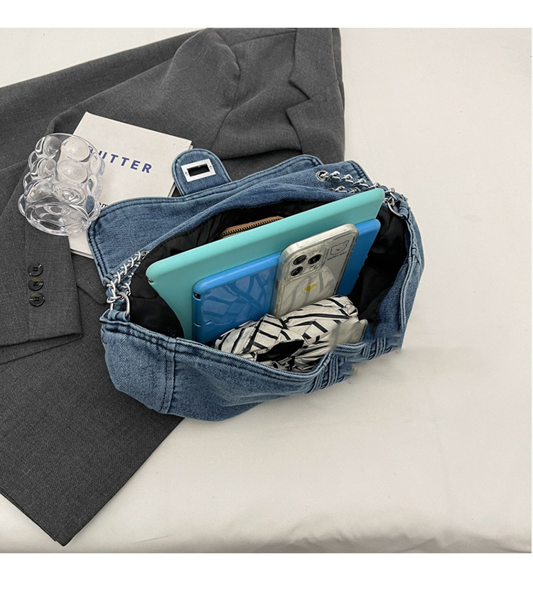 Cloth Denim Women's Tote Bags Big Capacity Vintage Style Ladies Fashion Shoulder Bags