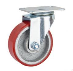 China 100mm Iron Wheels Polyurethane Casters Swivel Caster Wheels 100kg wholesale