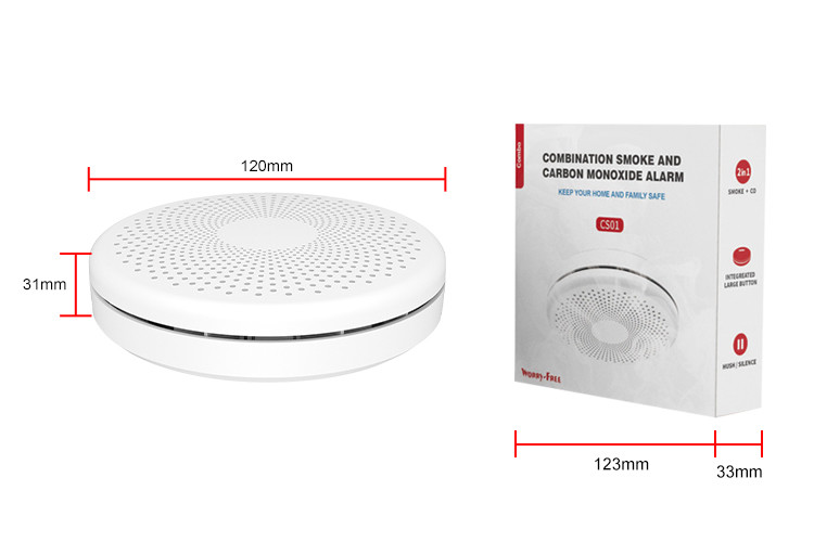 TUYA WiFi 2 In 1 Smoke And Carbon Monoxide Detector Alarm With Alkaline Zinc Battery