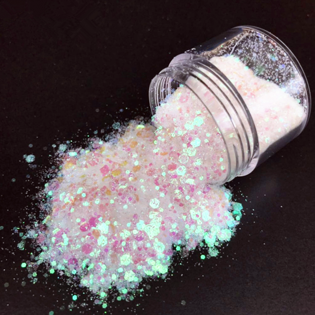 Shiny Metallic Glitter Powder Excellent Nail Art Effect with Rainbow Glitter Mixed 24 Colors Brightness Rainbow Mixed