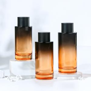 China Cylinder Round Matte Frosted 100ml 120ml 150ml Skincare Packaging Luxury Cosmetic Body Oil Glass Toner Bottle wholesale