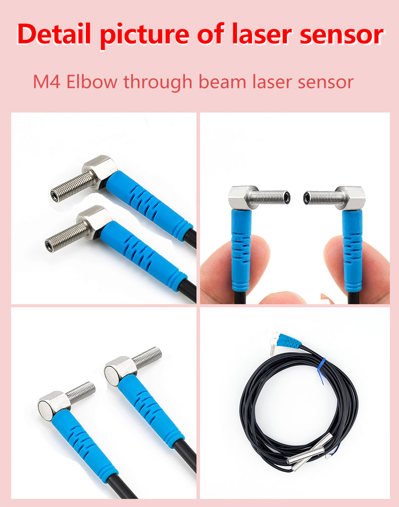 LUOSHIDA Small Through Beam Laser Sensor Elbow / Bend 90 Degree