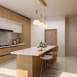 E1 Buildin Pantry Complete Plywood Modern Kitchen Cabinet Prefabricated