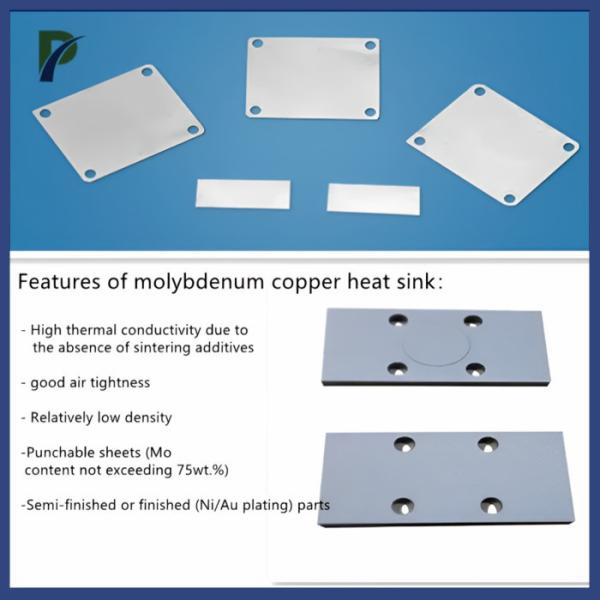 MoCu20 MoCu30 MoCu50 MoCu40 Copper Molybdenum Alloy For Heat Sink Fins 160 - 180