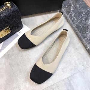 China Wholesale Lightweight Knit Woven Shoes 2021 Breathable Flat Shoes For Women New Styles wholesale